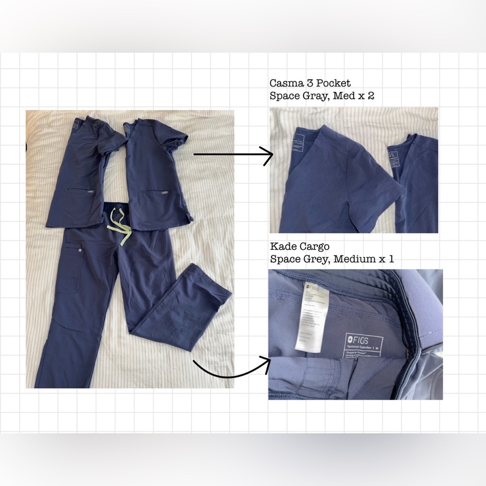 Kade Cargo Space Navy FIGS pants